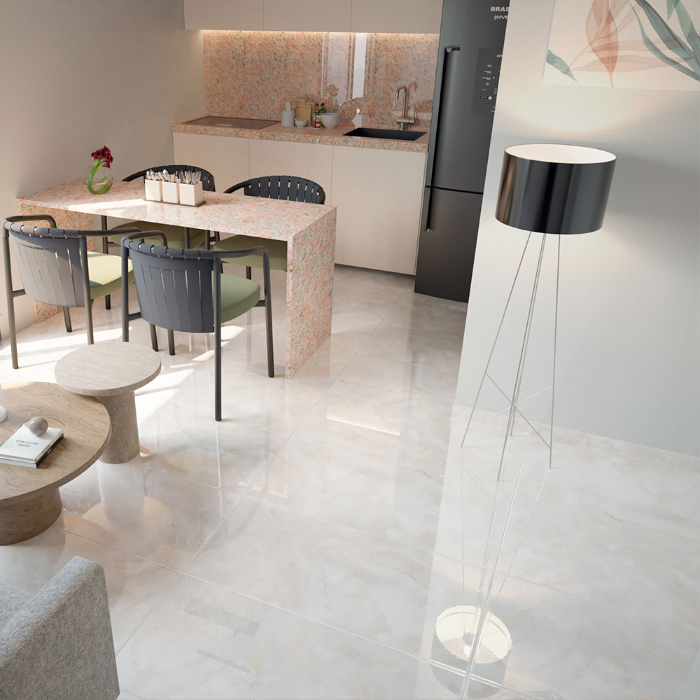 Piso moderno en sala renovada para ver el Mundial