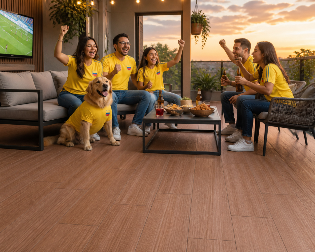 Espacio social moderno para compartir partidos en casa.