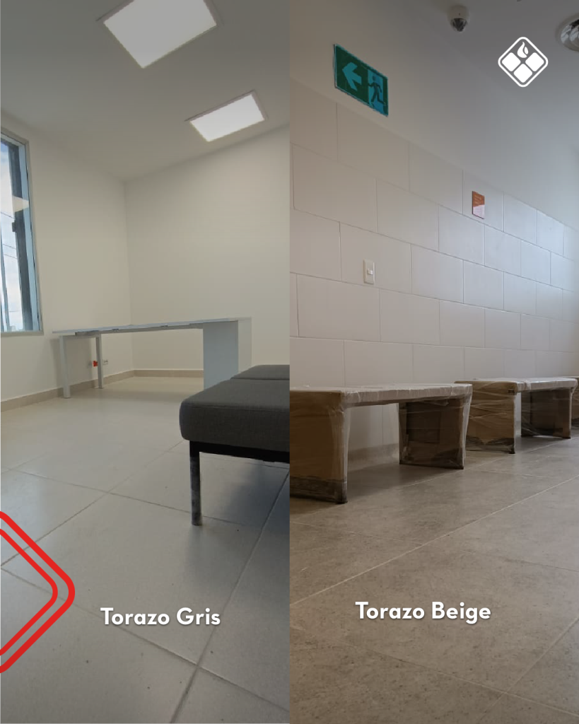 porcelanato técnico para alto tráfico en hospital