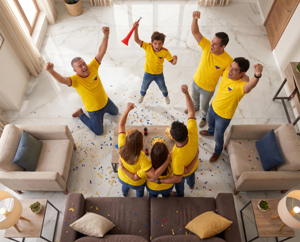 Sala moderna con espacios para disfrutar partidos en casa 