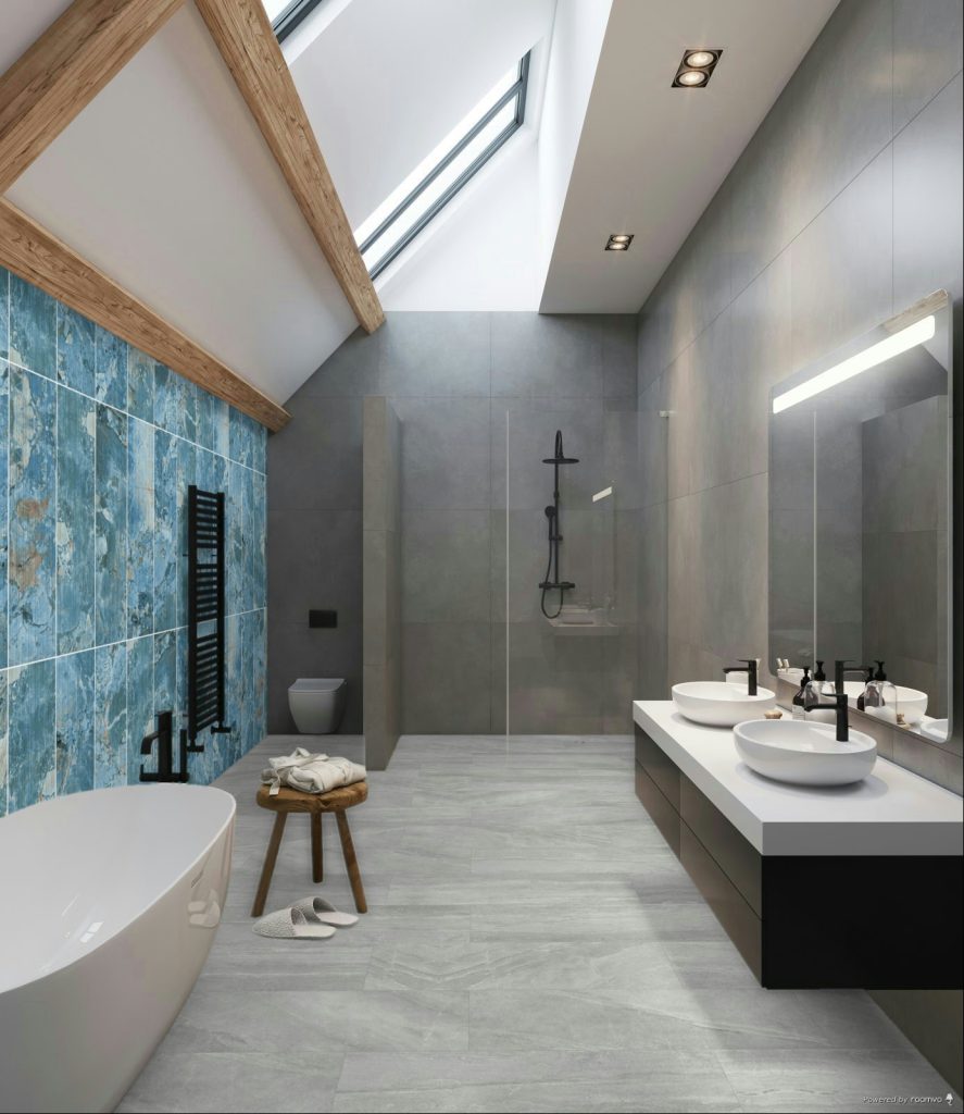 revestimiento tipo mármol para baños con Brillo Porcelánico Breza