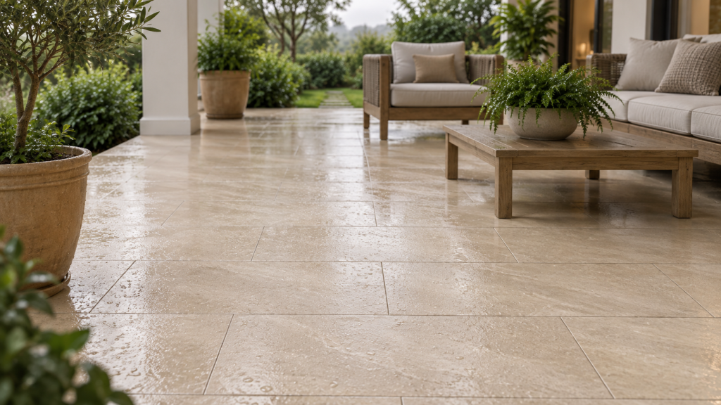 Piso ideal para terraza en superficie exterior húmeda