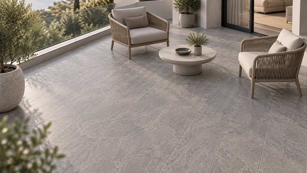 Formato 30 × 60 en piso ideal para terraza